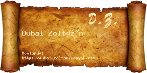 Dubai Zoltán névjegykártya